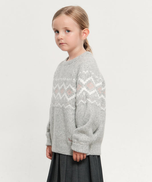 Marithé François Girbaud Kids Nordic Knit Pullover Heather Gray