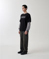 Mahagrid Banner Logo Layered Long Sleeve T-Shirt [Black]