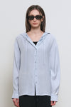 General Idea WOMAN Summer Loose Fit Wrinkle Hooded Shirt