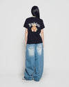 ADLV Woman Gold Chain Bear Doll Short Sleeve T-Shirt