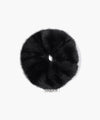 Marithé François Girbaud Classic Logo Fur Scrunchie Black