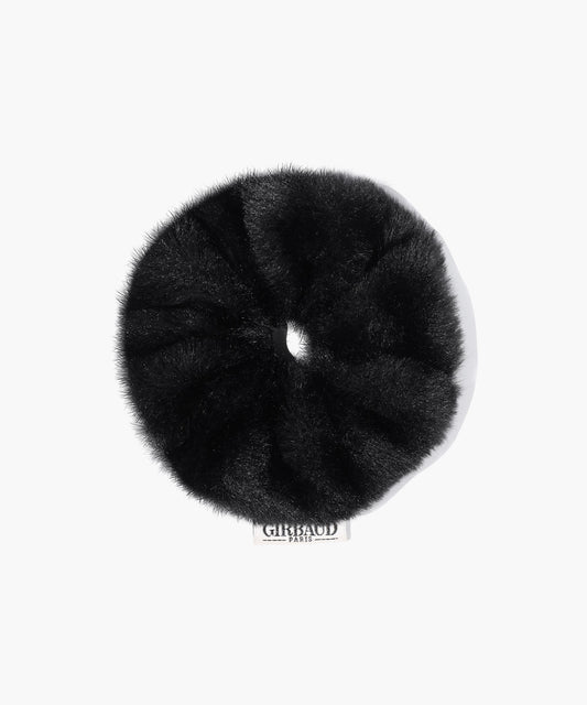 Marithé François Girbaud Classic Logo Fur Scrunchie Black