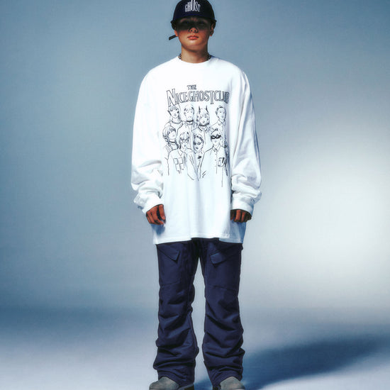 Nice Ghost Club Monster Family Big Big Long Sleeve Tee [White]