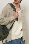 General Idea UNISEX Crochet Collar Knit Cardigan
