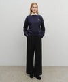 Marithé François Girbaud Women's Boat Neck Oversized Sweatshirt Navy