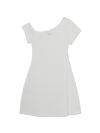 MLB Women's Basic Off Shoulder Shirring Ribbed Dress