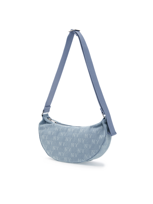 MLB Classic Monogram Denim Vintage Hobo Bag