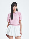MLB Women's Basic Crop Polo T-shirt