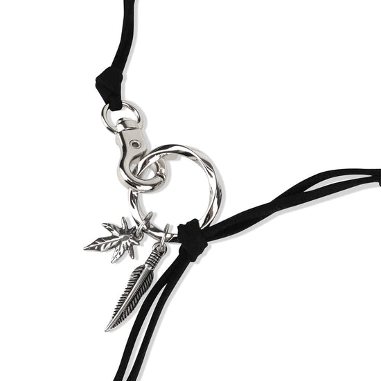 Mahagrid Boho Feather Necklace Black