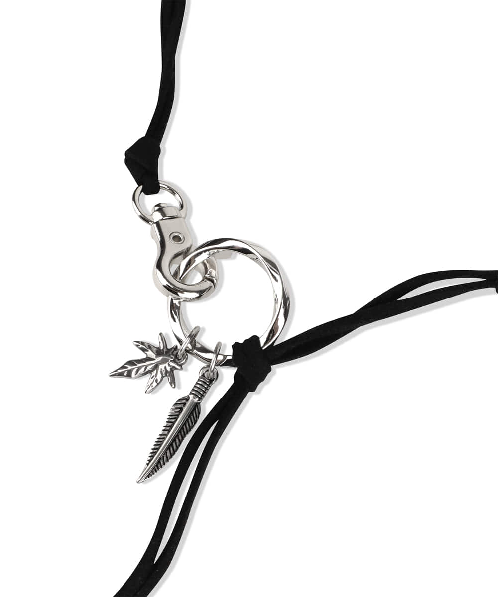 Mahagrid Boho Feather Necklace Black