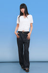 General Idea WOMAN Temperature Cut Crew Neck Half Cardigan