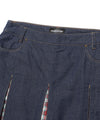 Nice Ghost Club Denim Pleats Panel Layered Skirt Pants