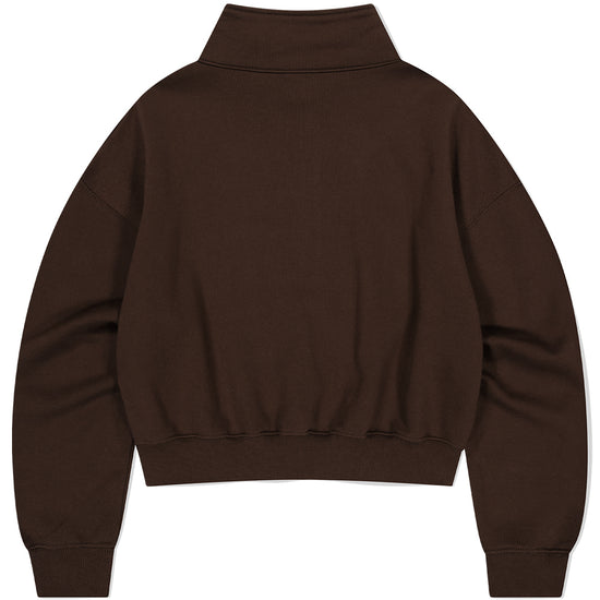 Mahagrid Script Logo Crop Half Zip Up [Brown]