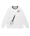 Cavish Guitar Applique Long Sleeve Tee in Light Grey