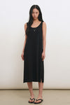 General Idea Woman Cool U-Neck Maxi Knit Dress [Black]