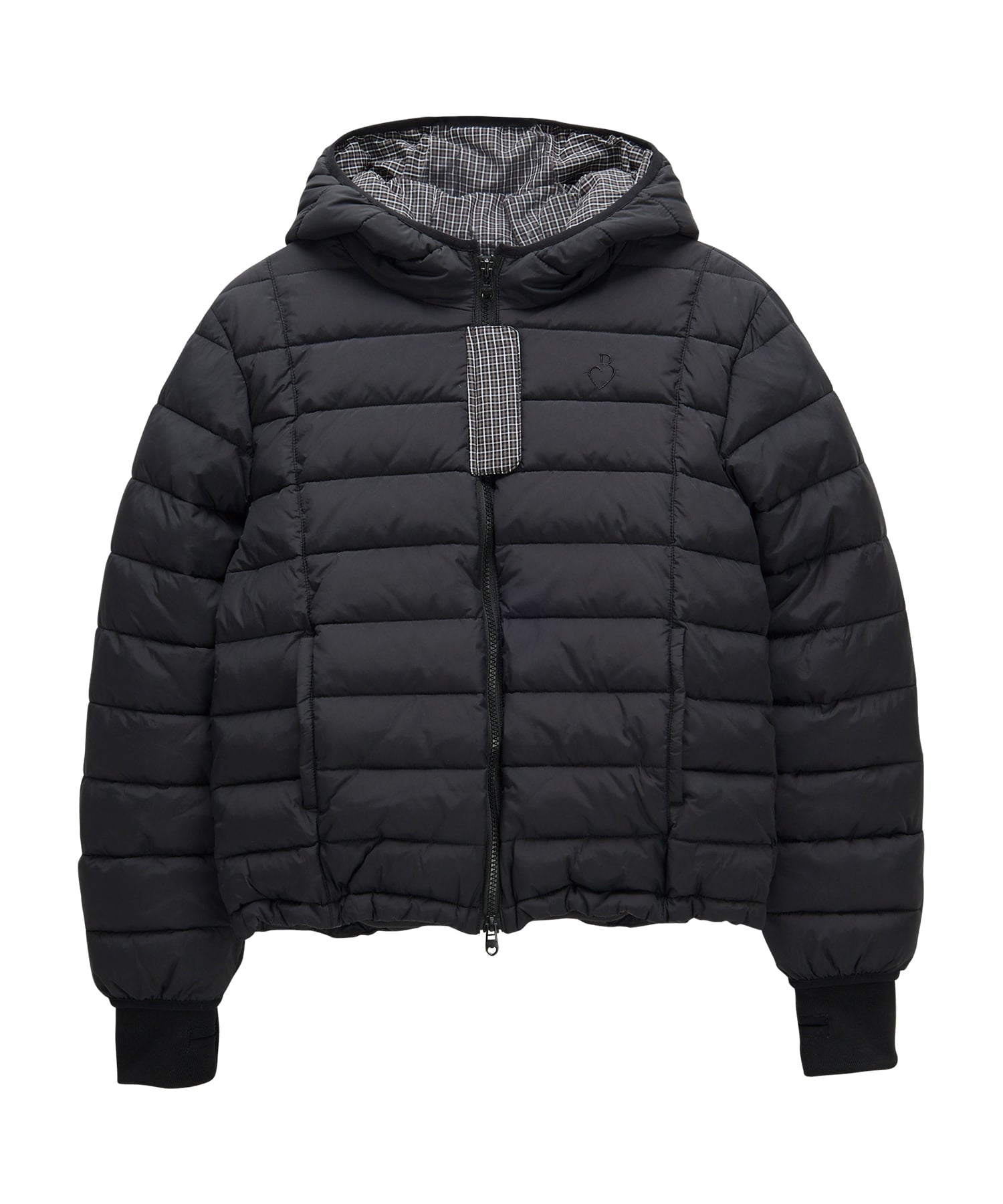 Bitter Cells Hood Check Light Puffer Jacket