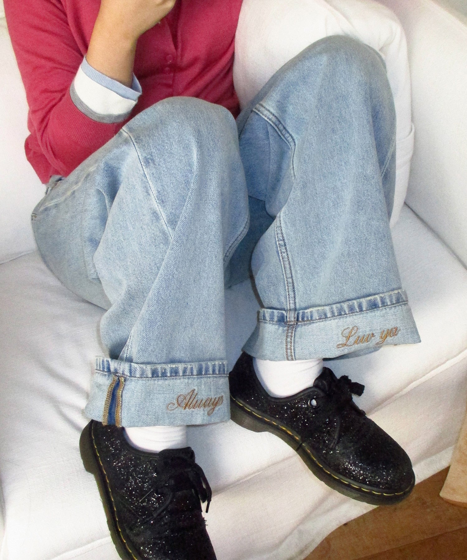 Bitter Cells Harlow Roll Up Denim Pants - Light Blue