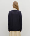 Marithé François Girbaud Argyle Jacquard Knit Pullover Navy