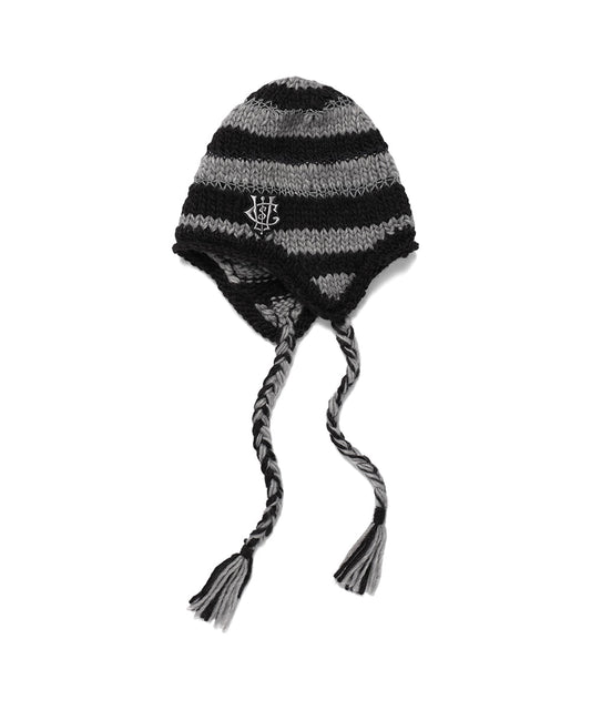 Cavish Striped Ear Flap Beanie