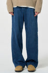 General Idea MAN Fleece-Lined Stretch Straight Denim Pants [Navy]