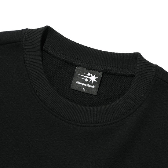 Nice Ghost Club 3 Star Logo Applique Sweatshirt