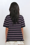 General Idea WOMAN Stripe Loose Collar Half Knit