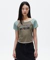 Mahagrid Off Shoulder Raglan Tee