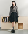 Marithé François Girbaud W DENIM PLEATED MIDI SKIRT indigo