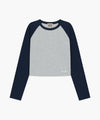 Marithé François Girbaud W BASIC CROP LONG SLEEVE heather gray