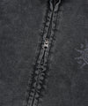 Mahagrid Washed Solar Applique Zip Up Hoodie