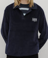 Marithé François Girbaud Classic Logo Collared Velour Sweatshirt Brown