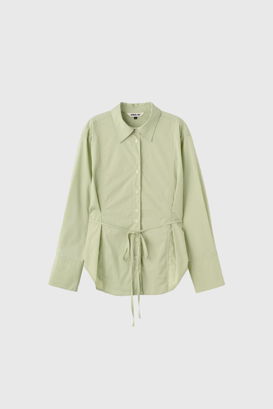 General Idea WOMAN Belted Pintuck Shirt