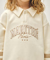 Marithé François Girbaud Kids Stripe Point Collar Sweatshirt Ivory