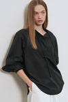 General Idea WOMAN Slit Neck Cape Blouse