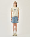 Marithé François Girbaud W RAW EDGE DENIM MINI SKIRT