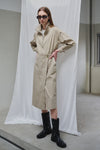 General Idea WOMAN High Neck Zip-Up Wrap Dress [BEIGE]