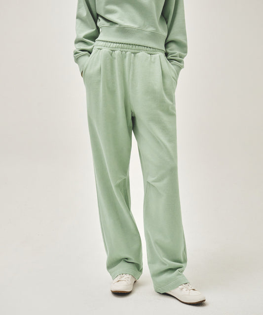 Marithé François Girbaud OUTLINE CLASSIC LOGO DYEING TUCK WIDE SWEAT PANTS mint