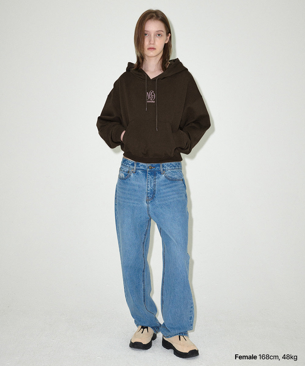 Mahagrid MGD SERIF LOGO CROP HOODIE