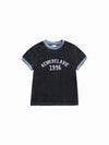 ADLV Woman Classic Logo Embroidery Ringer Short Sleeve T-Shirt