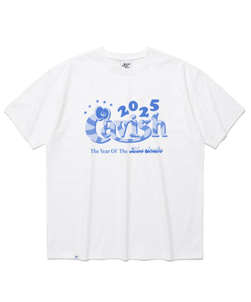 Cavish Blue Snake Short Sleeve Tee [White]