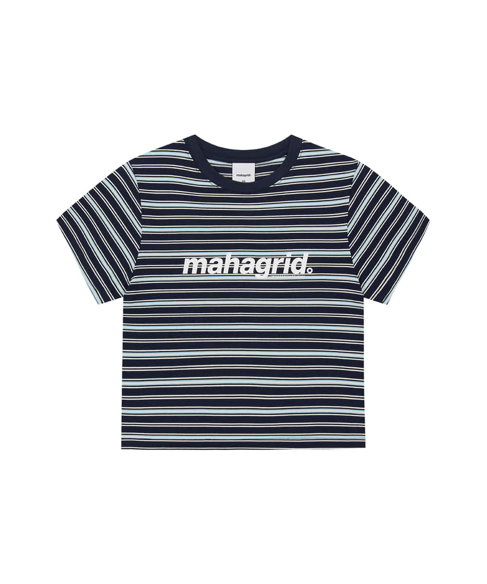 Mahagrid Stripe Basic Logo Tee
