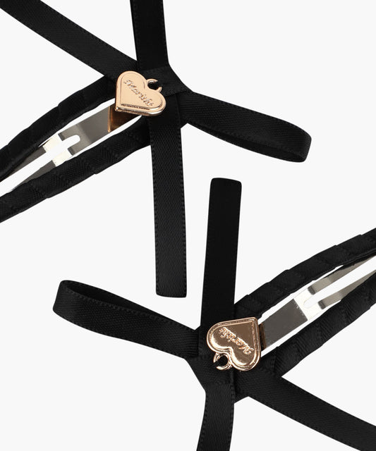 Marithé François Girbaud Kids W Ribbon Hair Pin 2 Pack Black