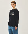 Marithé François Girbaud DOODLE CLASSIC LOGO LONG SLEEVE TEE HEATHER GRAY