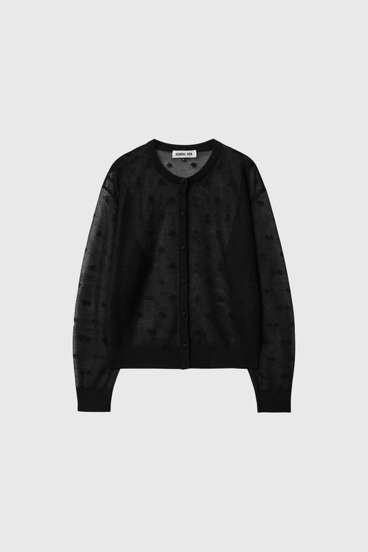 General Idea WOMAN Dot Sheer Cardigan [BLACK]