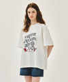 Marithé François Girbaud W VINTAGE EIFFEL TOWER LOGO OVERSIZED TEE white