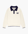 Marithé François Girbaud Kids Small Classic Logo Collar Knit Pullover Ivory
