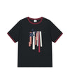 Mahagrid Flag Applique Ringer Tee