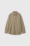 General Idea [General Idea PICK] Women's Loose Fit Button Wrap Stripe Shirt [BEIGE]