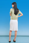General Idea RUPITA PICK WOMAN Temperature-Cut Crew Neck Half Cardigan in Sage Mint