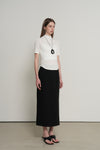 General Idea WOMAN Acetate Mock Neck Short Sleeve T-Shirt